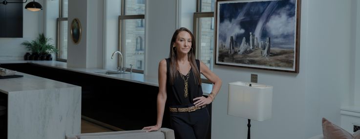 Kelly Mack inside one of the residences at the Flatiron Building.
