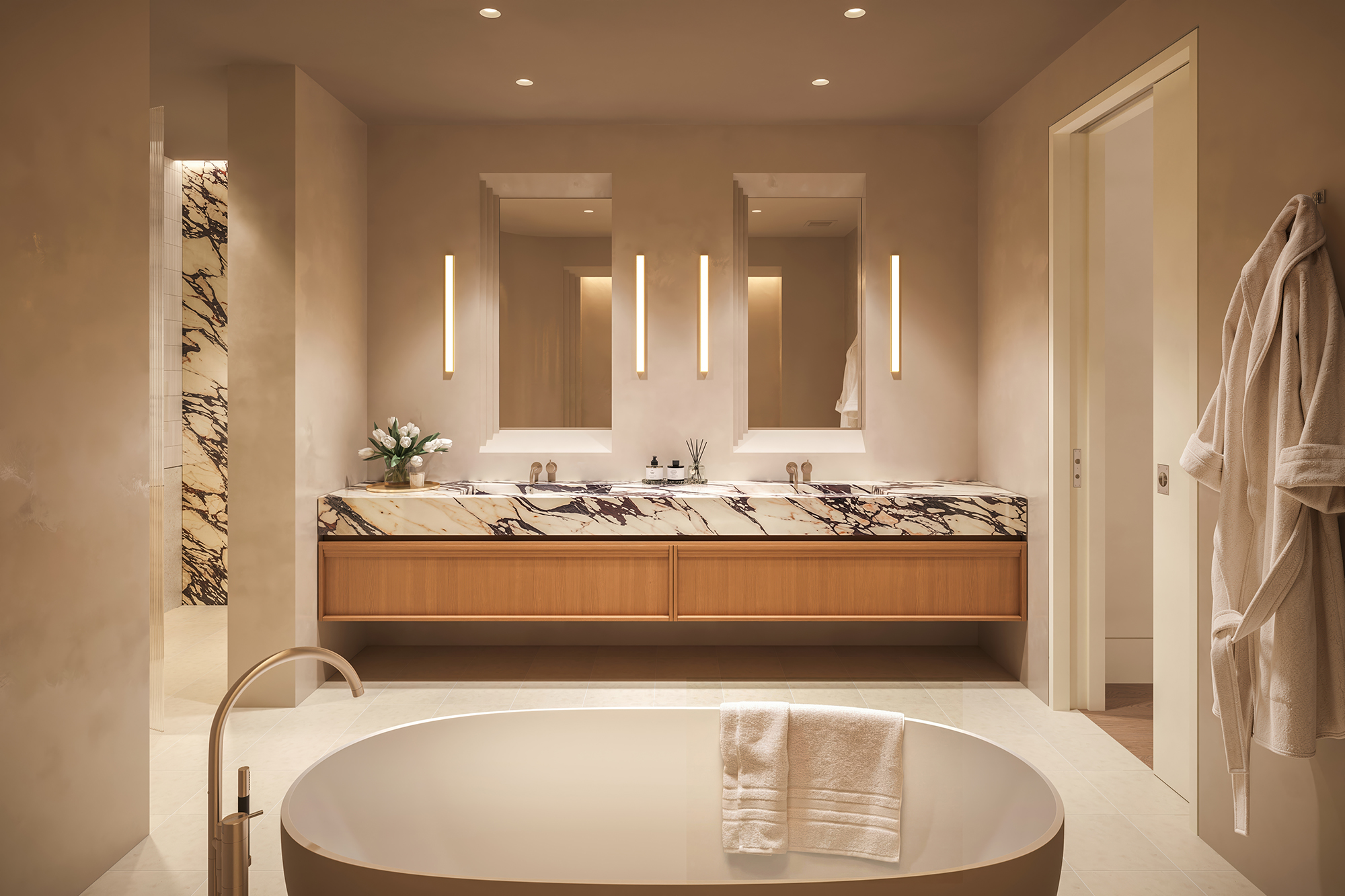 There are four different floor plans for the residences.
