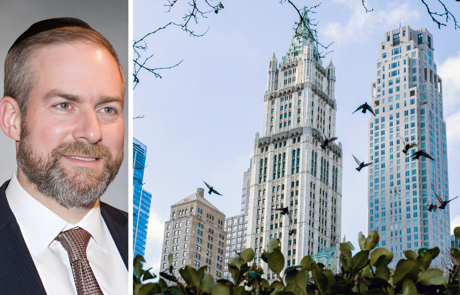 Avi Schron, principal at Cammeby's, and the Woolworth Building.