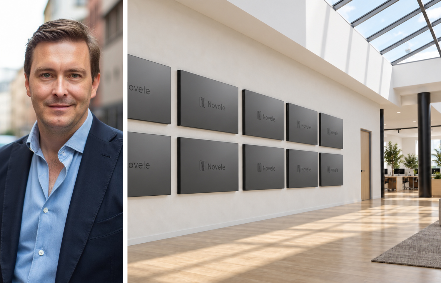Novele CEO and co-founder Charles Conwell and the company's EnergyBoard hardware.