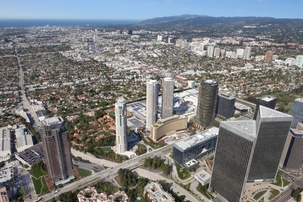 Aerial view of Century Plaza.