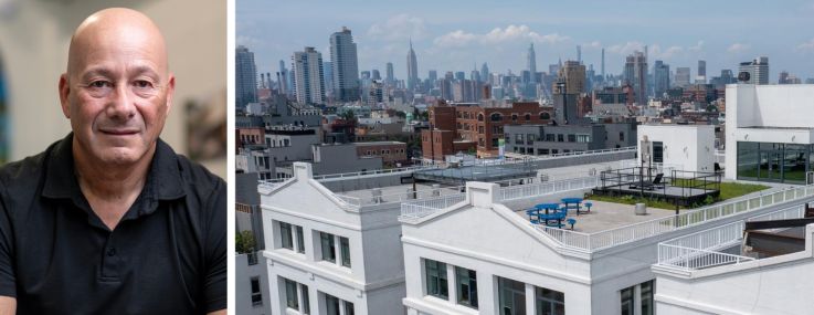 GAIA Real Estate's Danny Fishman and 55 Hope Street, Brooklyn.