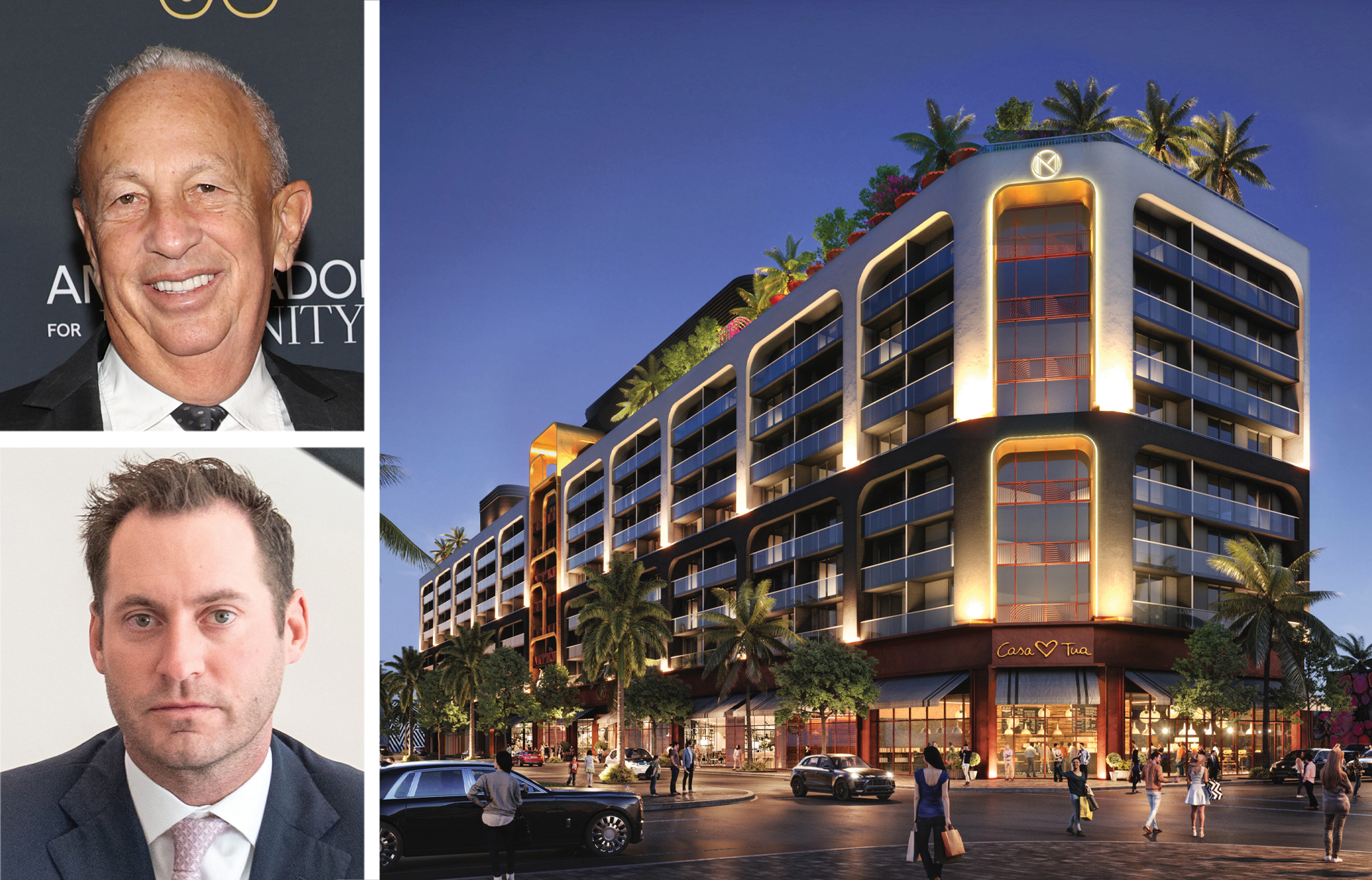 TriCap's David Edelstein (top), Related Group's Jon Paul Perez, and a rendering of 2700 NW Second Avenue, Miami.