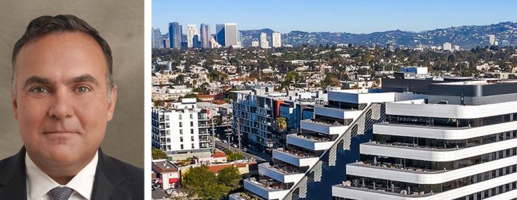 Blackstone's Giovanni Cutaia (top) and David Levine, and One Culver in Culver City, Calif.