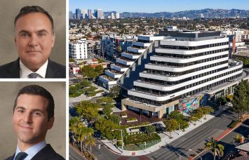 Blackstone's Giovanni Cutaia (top) and David Levine, and One Culver in Culver City, Calif.