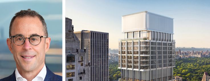 Related Companies' Jeff Blau (top) and Phillippe Visser, and a rendering of 625 Madison Avenue.