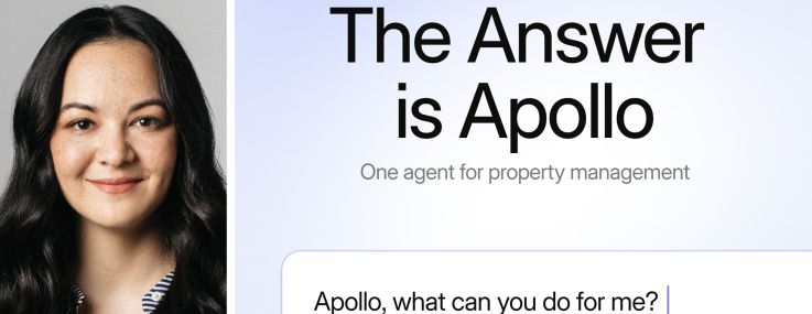 EliseAI's Minna Song and a screenshot of the company's Apollo AI agent.