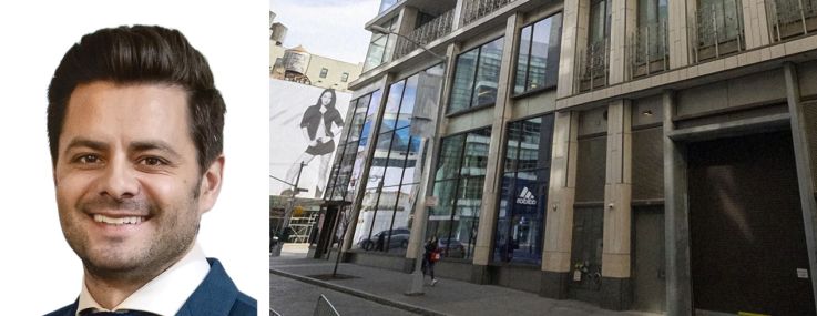Intervest Capital Partners' Rob Rothschild (top), Newmark's Nick Scribani and 300 Lafayette Street.