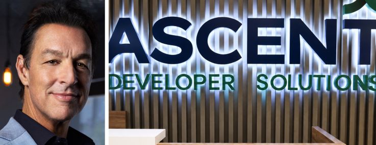 Ascent CEO Robert Wasmund and the lobby of Ascent Developer Solutions.