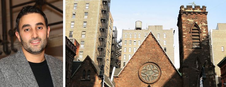 Estelle Community founder and CEO Sharan Pasricha and the former Limelight building at 656 Sixth Avenue.