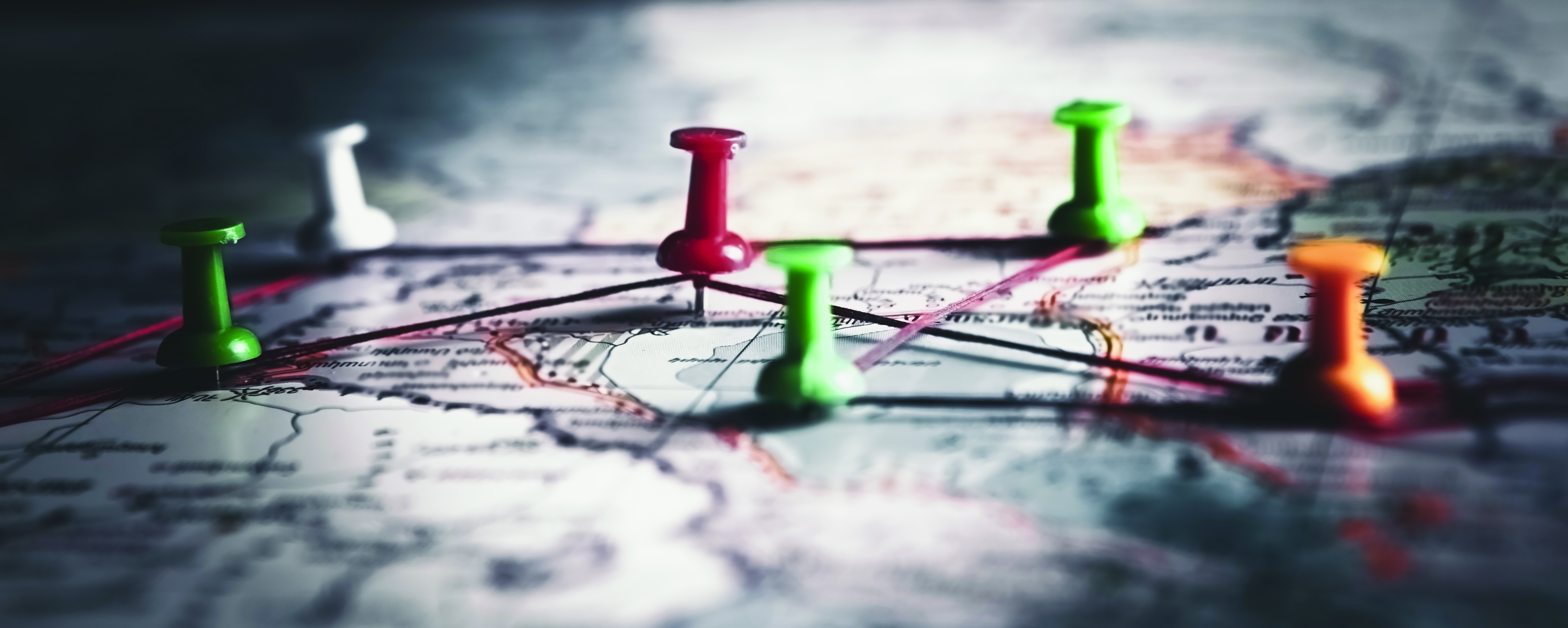 Map pins.