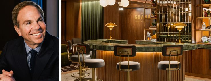 Craig Deitelzweig, CEO of Marx Realty and an interior of Ten Grand Central.