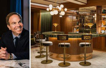 Craig Deitelzweig, CEO of Marx Realty and an interior of Ten Grand Central.