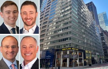 Clockwise from top left: Maxwell Tarter, Brad Auerbach, David Hollander, and Greg Rothkin of CBRE and 575 Madison Avenue.