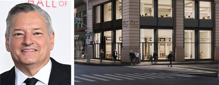Greg Peters (top), Ted Sarandos (bottom), and 817 Broadway.
