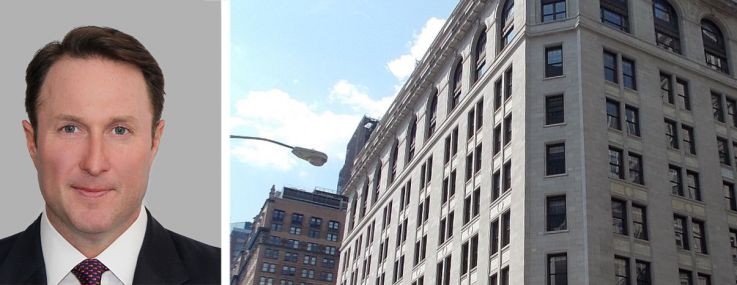 Newmark's Adam Spies (top) and Marcella Fasulo, and 1 Broadway.