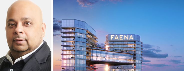 TYKO Capital's Adi Chugh and a rendering of a planned condo project at 24 Southwest 4th Street, Miami.