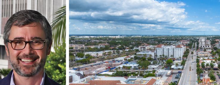 CP Group's Angelo Bianco (top) and Chris Eachus, and an aerial view of Boca Raton, Fla.