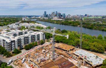 Groundwork for apartments is under construction in 2024 in Austin, Texas.