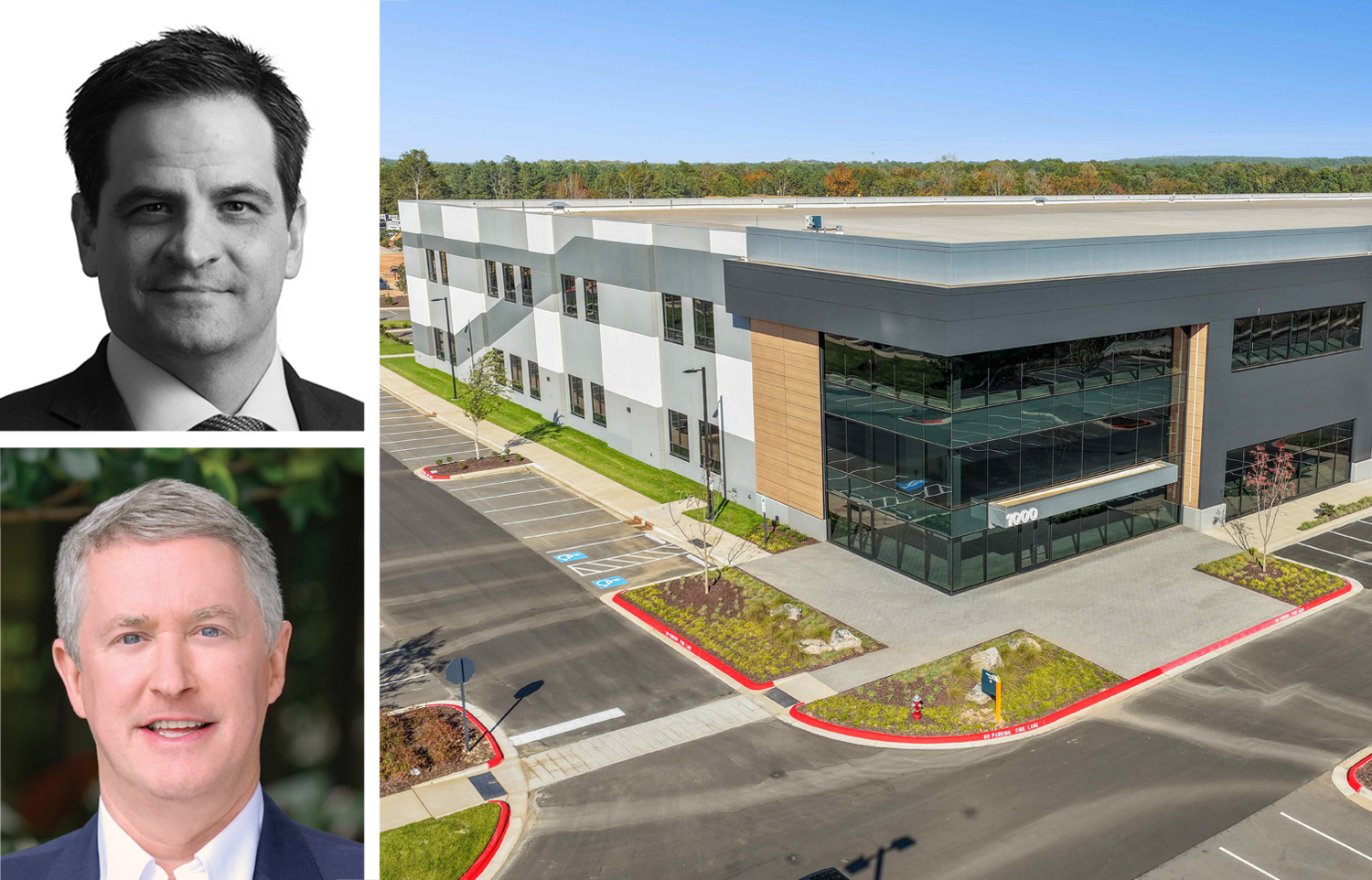 JLL's Brett Paulsrud (top), Starwood Property Trust's Dennis Schuh and Pathway Triangle in Morrisville, N.C.