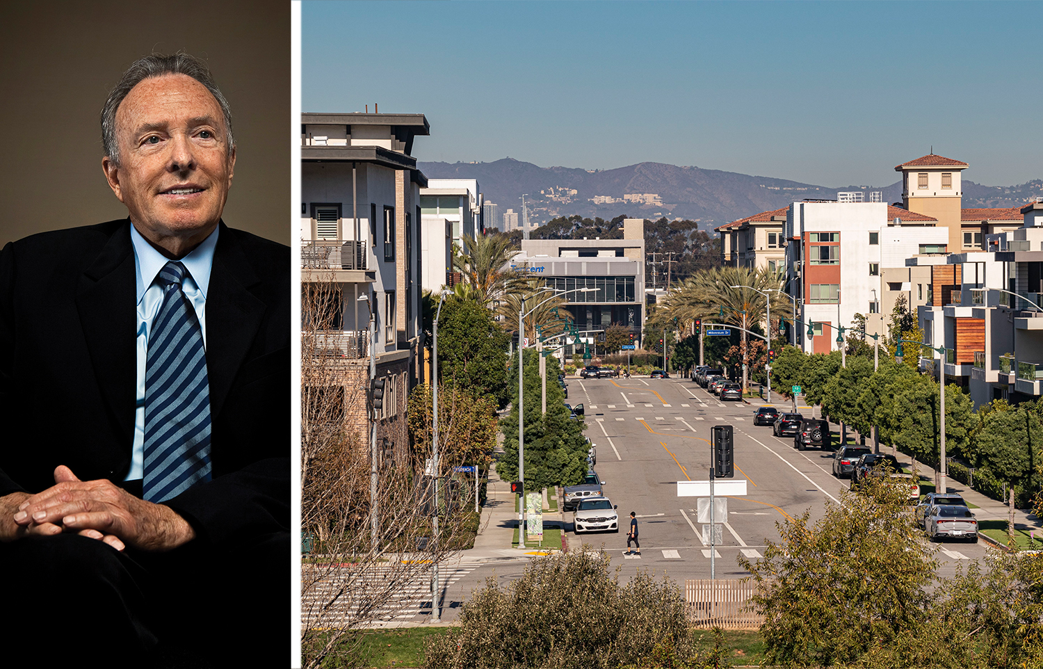 Donald Bren and a view of residential Playa Vista Calif.