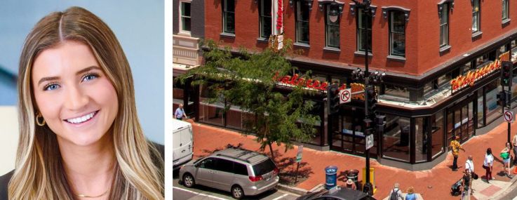 Avison Young's Greg Tomasso (top) and Macy Parana, and 803 Seventh Street Northwest, Washington, D.C.