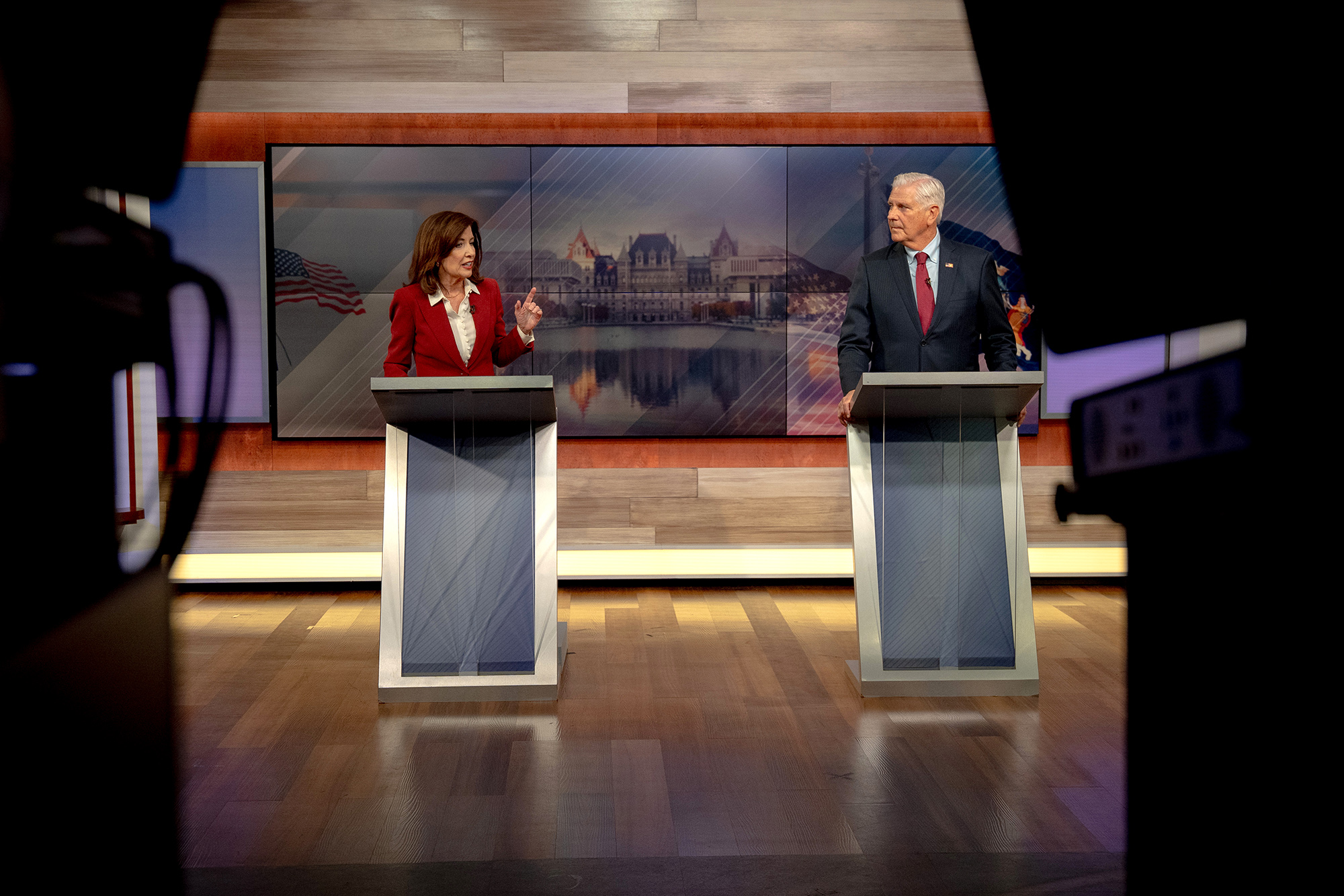 Gov. Governor Kathy Hochul and Republican gubernatorial candidate Bruce Blakeman face off in a debate ahead of the November gubernatorial election.