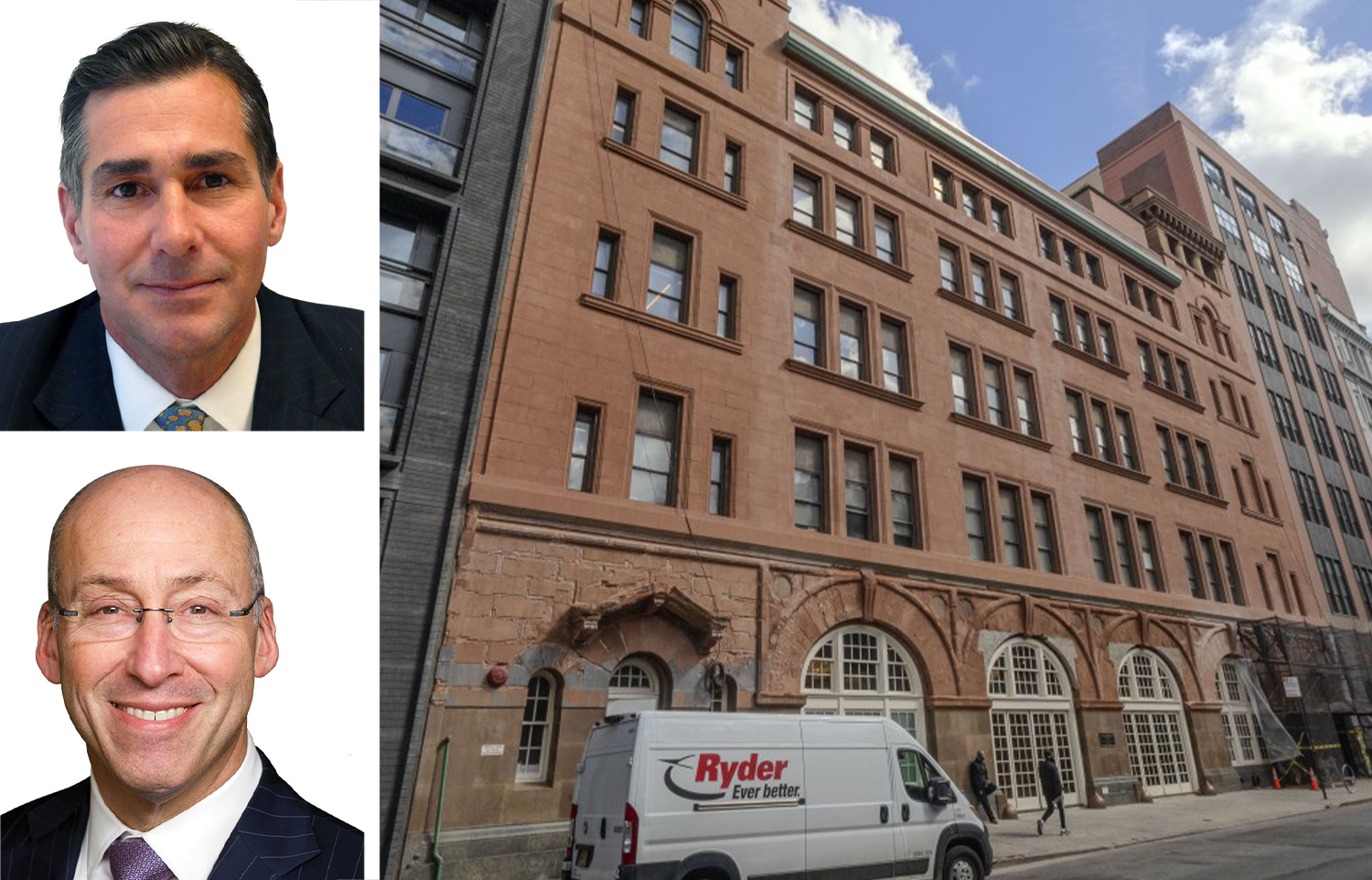 Howard Kesseler (top) and Neil Goldmacher (bottom) and 135 West 18th Street.