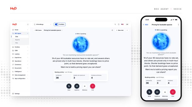 Real Estate Operating System HqO Launches AI Platform for Workflows, Data An screenshot of HqO's REX product.