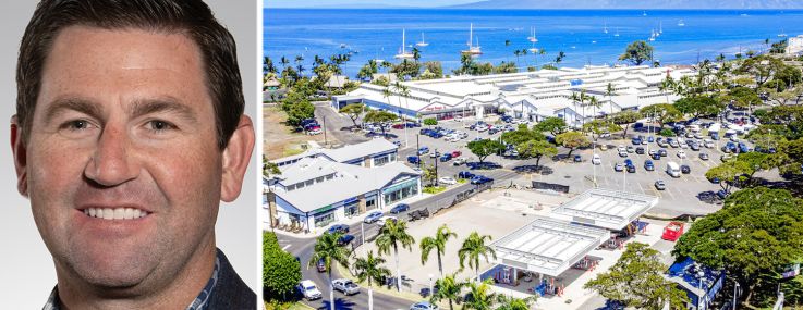 Nortmarq's Joe Giordani and the bLahaina Cannery retail property in Lahaina, Hawaii.