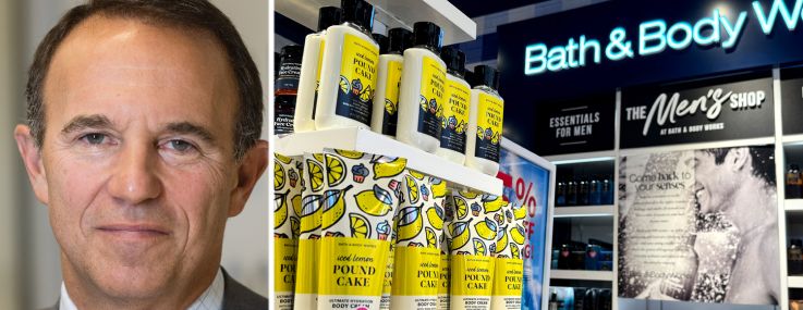 Acadia Realty Trust's Ken Berstein and a Bath & Body Works store.