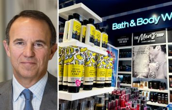 Acadia Realty Trust's Ken Berstein and a Bath & Body Works store.