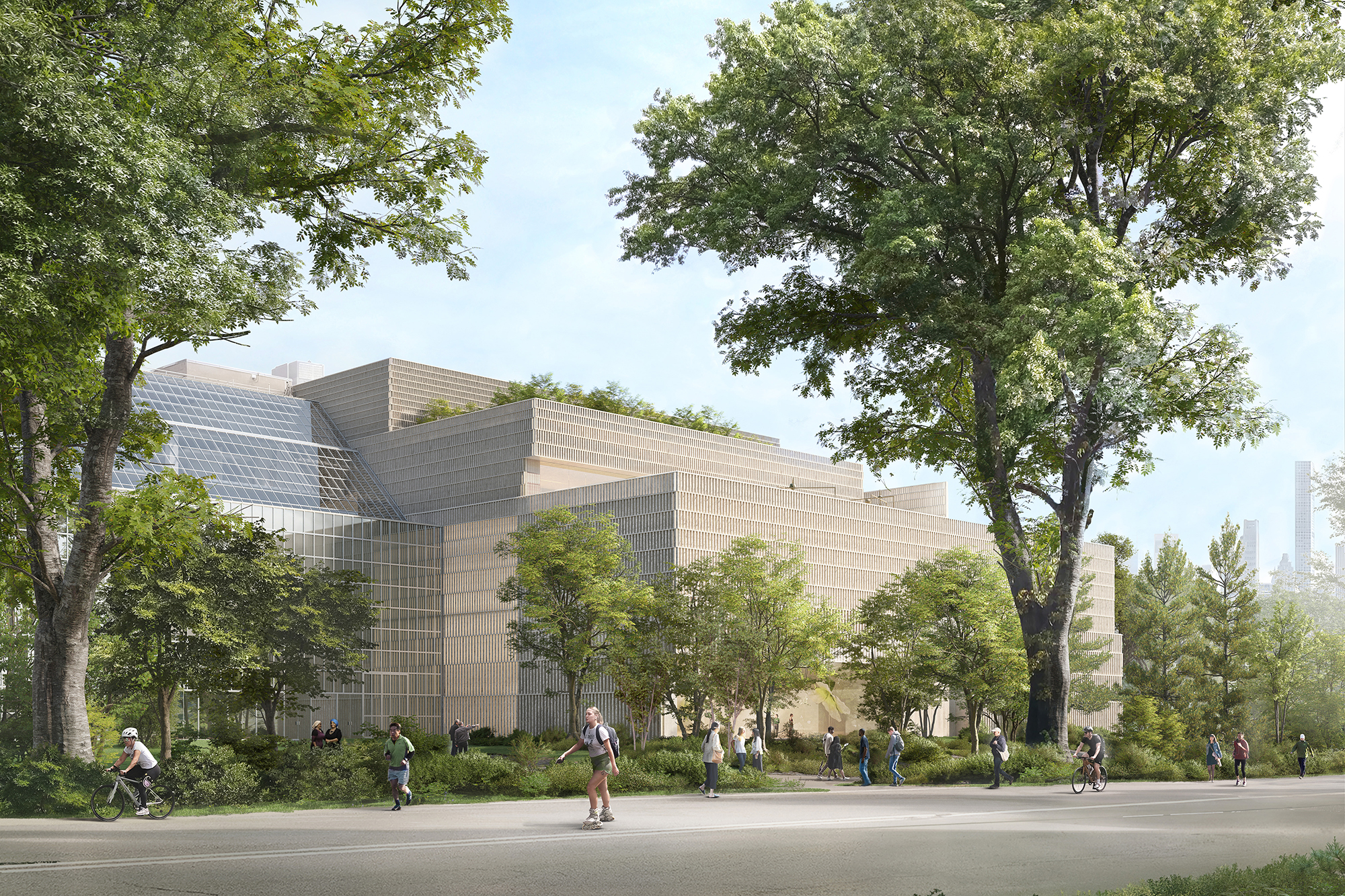 The Tang Wing will span 126,000 square feet across five stories behind a scaled facade featuring a limestone celosía.