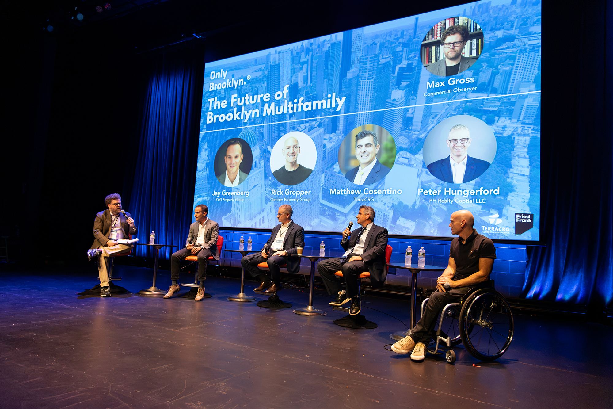 Commercial Observer's Max Gross moderates a panel on the Future of Brooklyn Multifamily with Jay Greenberg, Peter Hungerford, Matthew Costentino and Rick Gropper.