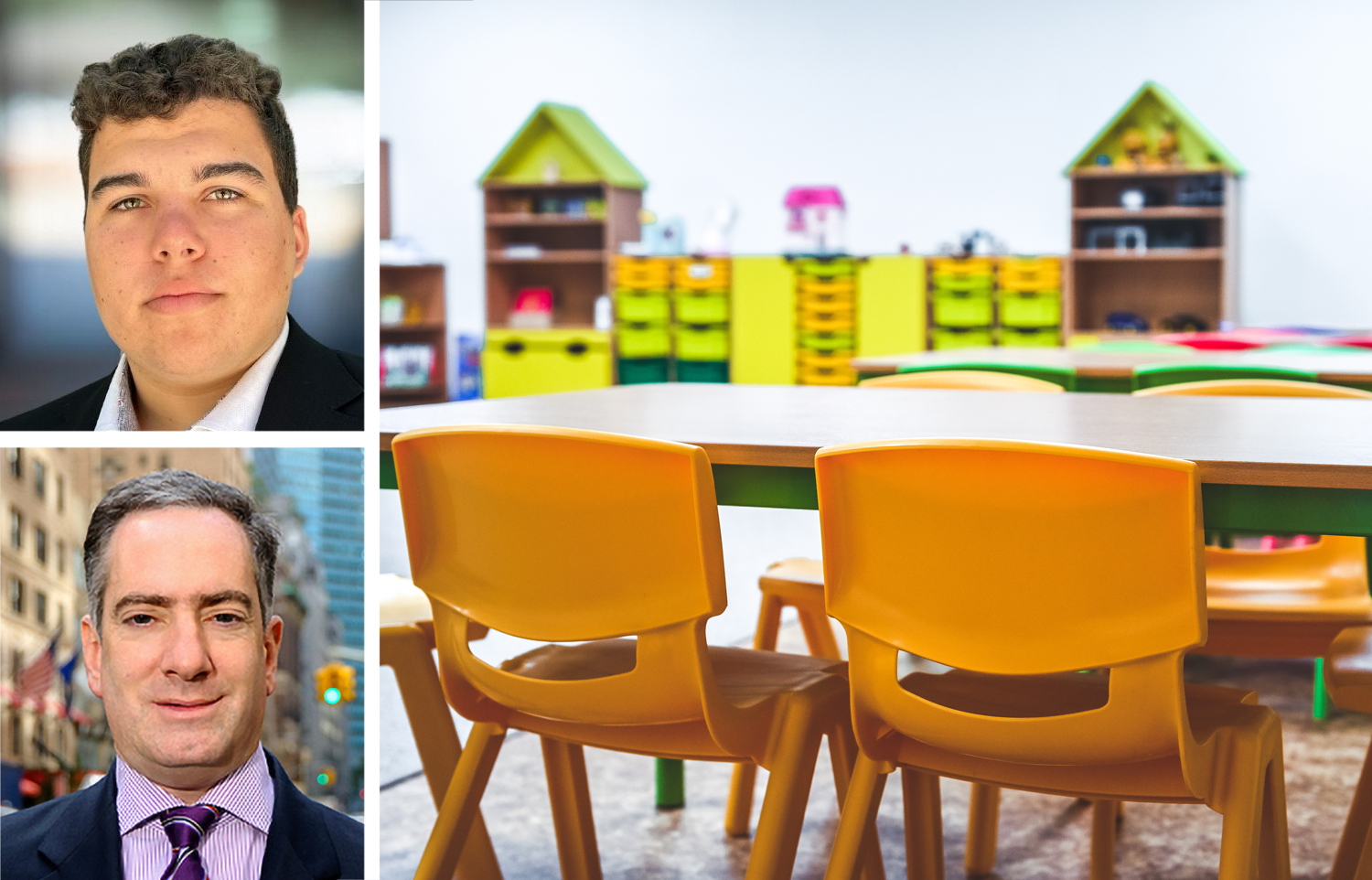 RIPCO's Richard Zagranichny (top) and Richard Senior, and a daycare center.