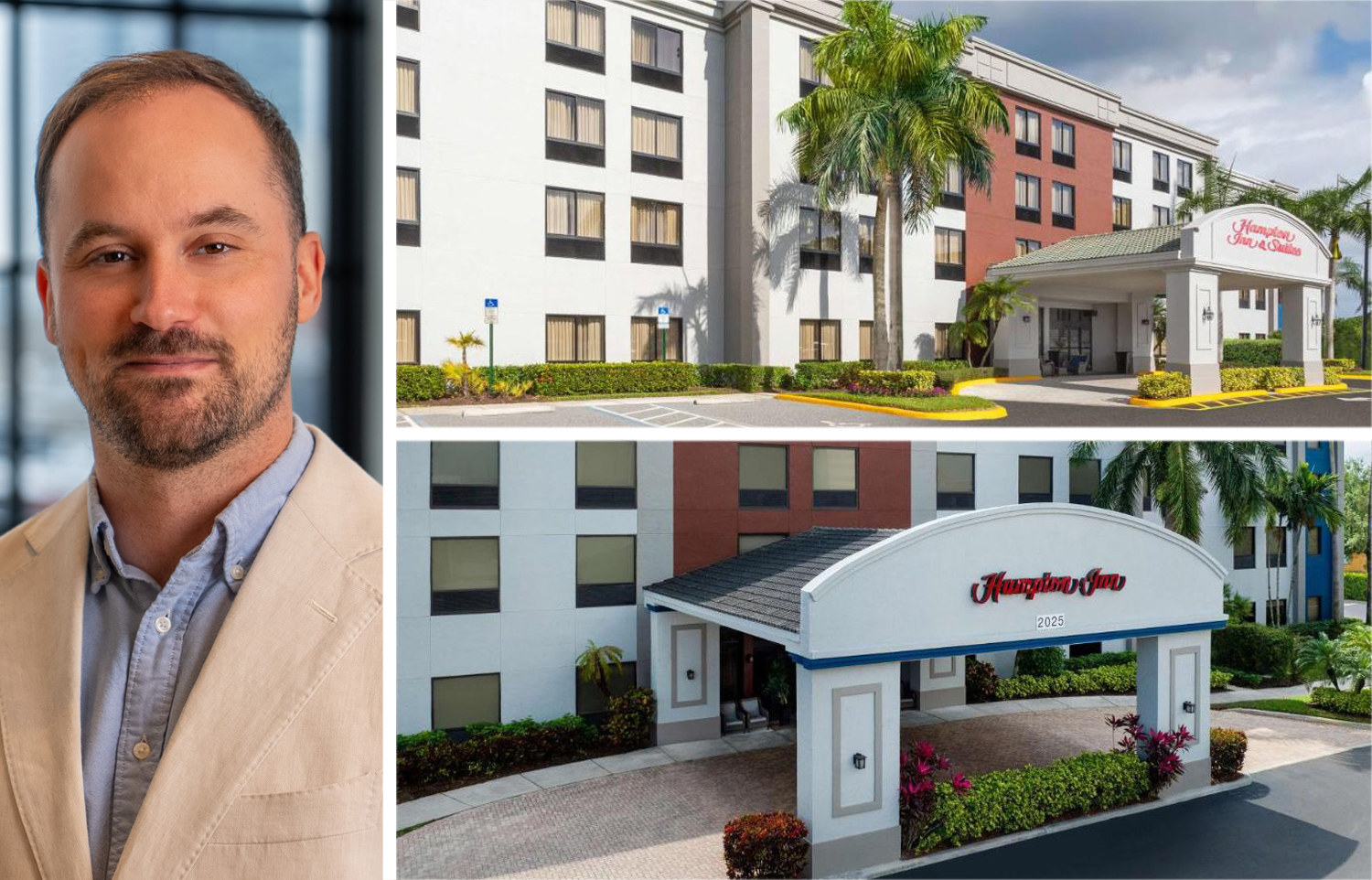 Simion Yeramian of Brasswater, Hampton Inn & Suites Boynton Beach (top) and Hampton Inn West Palm Beach Florida Turnpike.