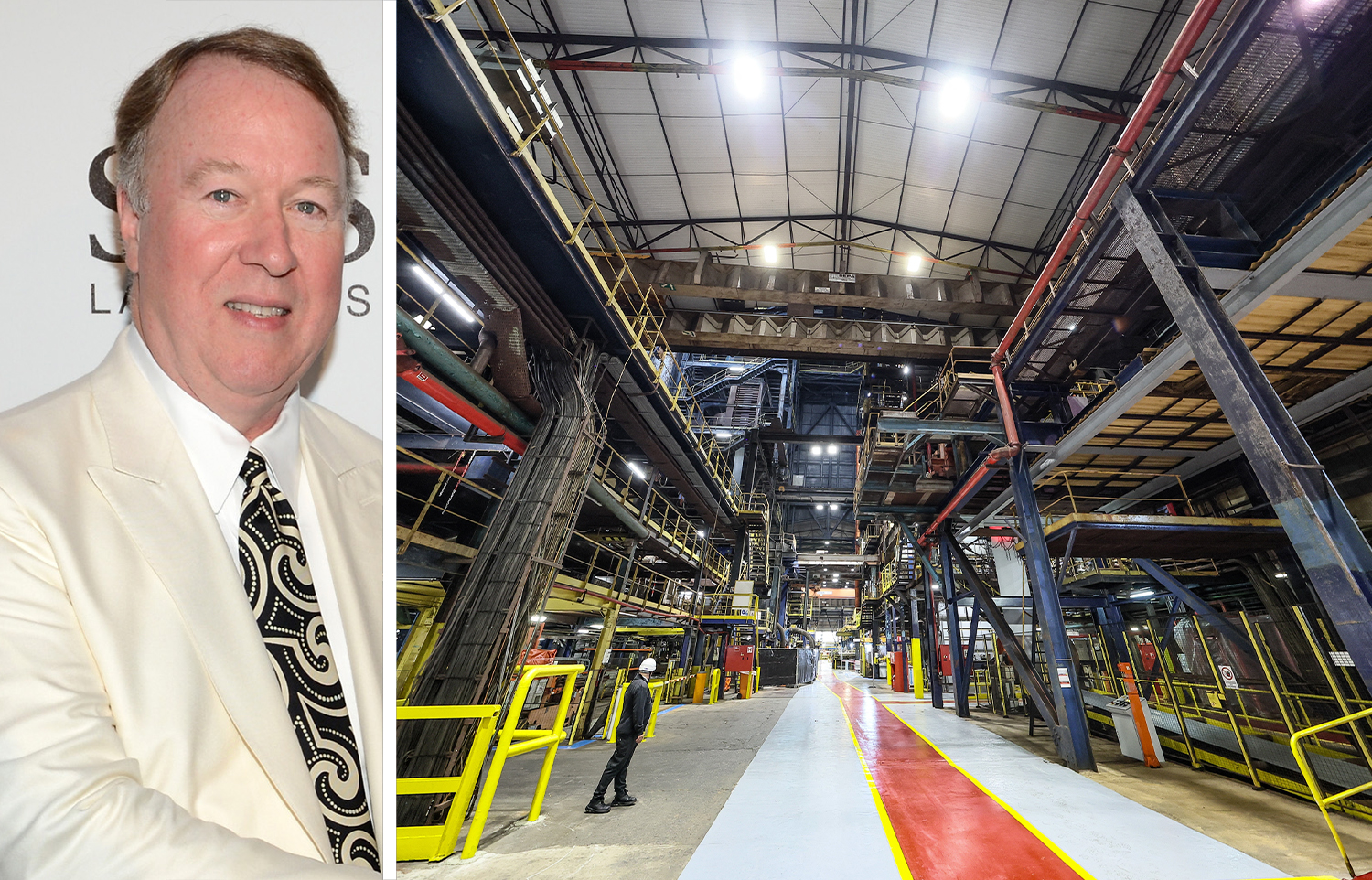 Stockbridge's Terry Fancher and an interior view of a warehouse.