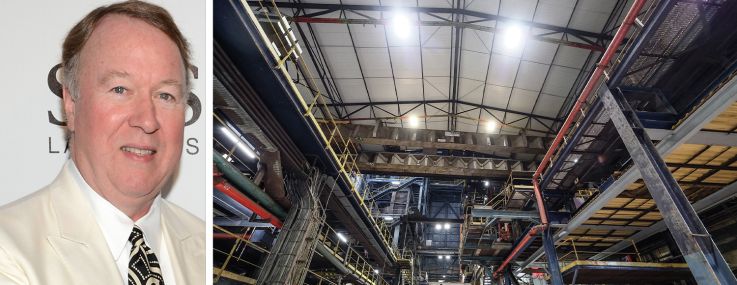 Stockbridge's Terry Fancher and an interior view of a warehouse.