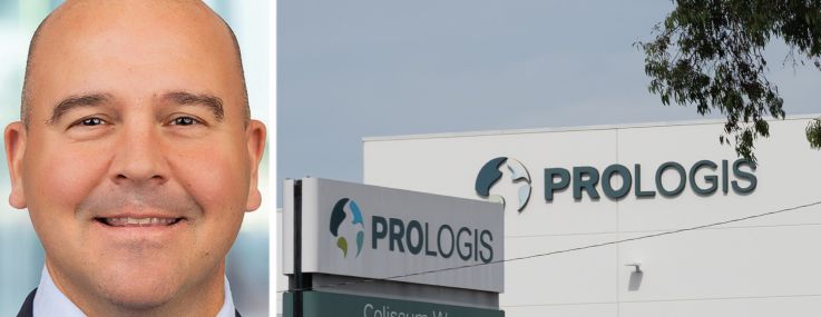 Prologis CEO Dan Letter and a Prologis facility.
