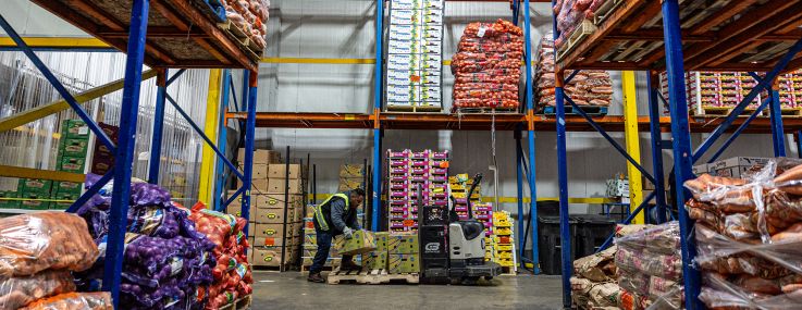 Wholesale produce warehouse in Los Angeles.