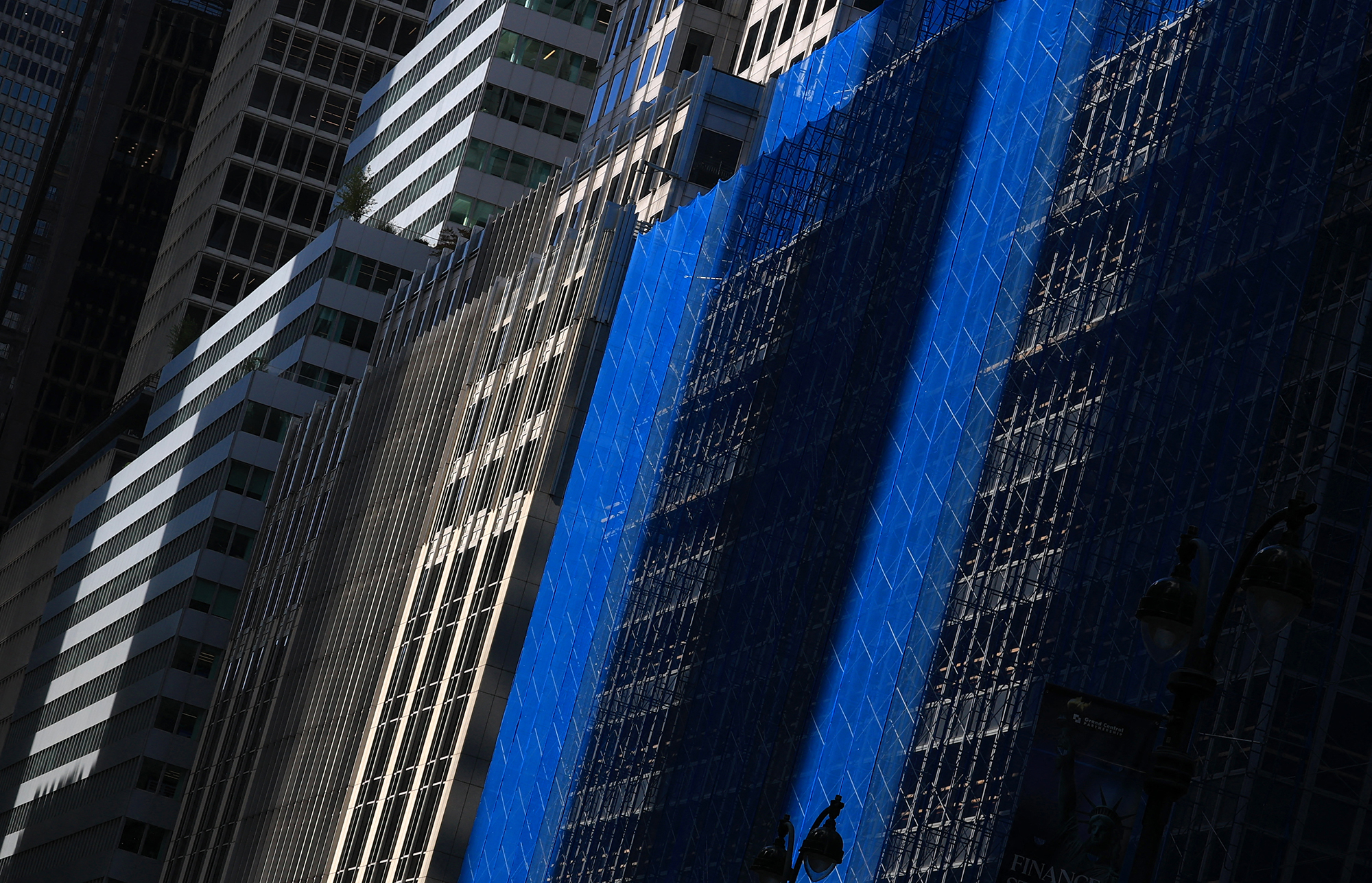 A row of office buildings in midtown Manhattan.